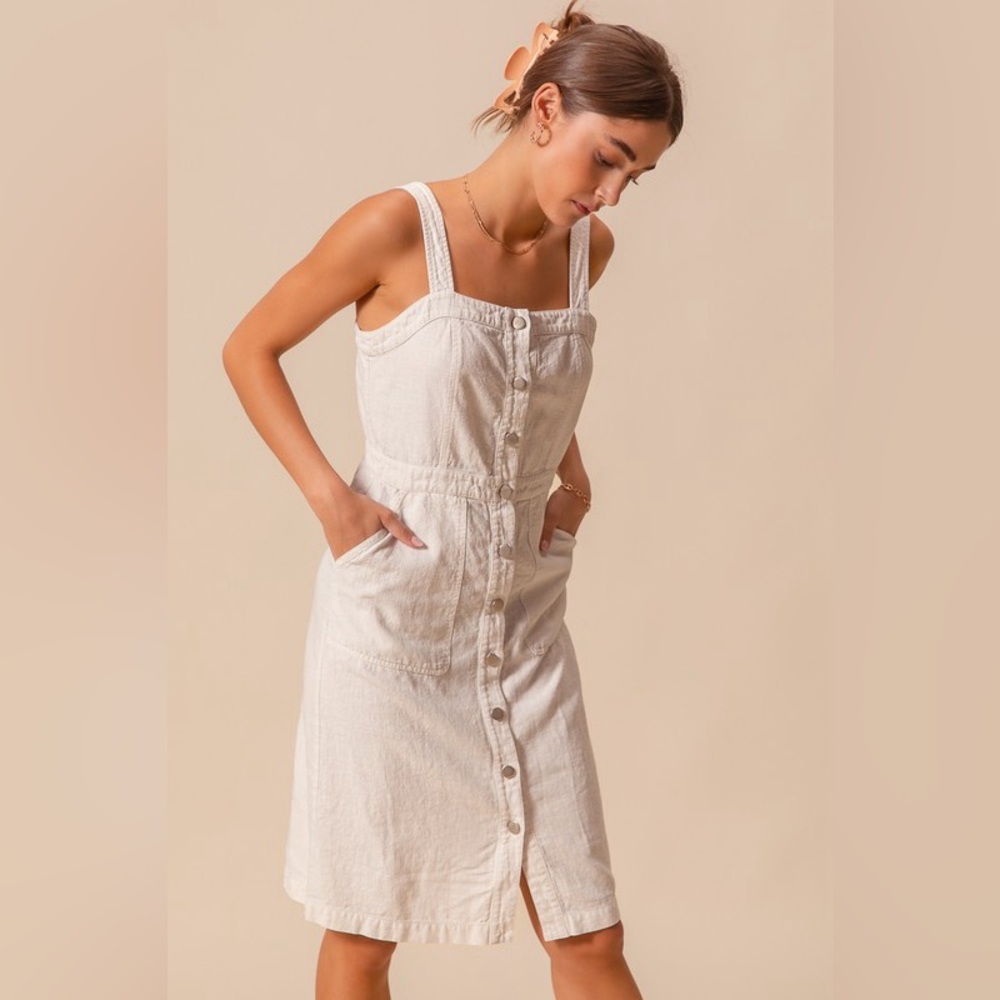 SO ME Button Down Pocket Front Pinafore Dress - Picture 15 of 16